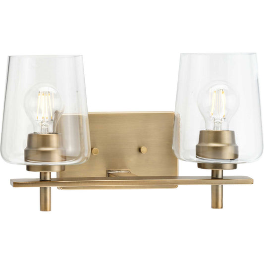 Calais Two Light Bath Vanity in Vintage Brass