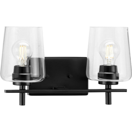Calais Two Light Bath Vanity in Matte Black