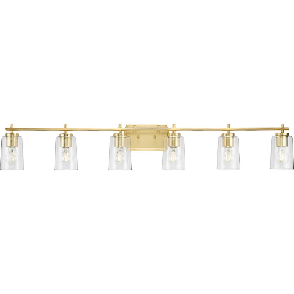 Progress Lighting - P300372-012 - Six Light Bath Vanity - Adley - Satin Brass