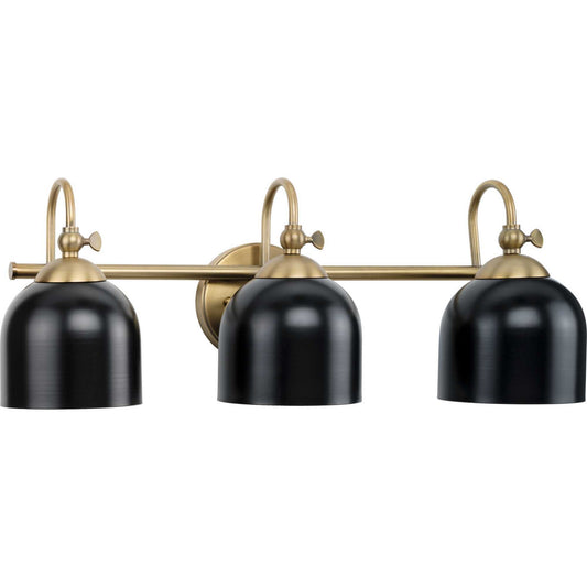 Dalton Three Light Bath Vanity in Vintage Brass