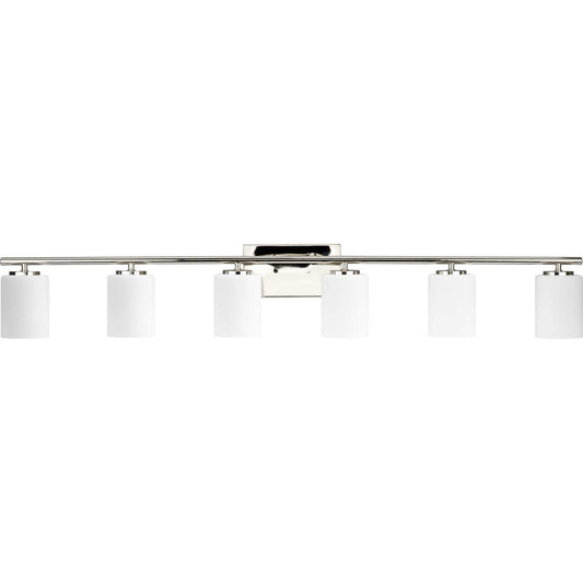Replay Six Light Bath Vanity in Polished Nickel