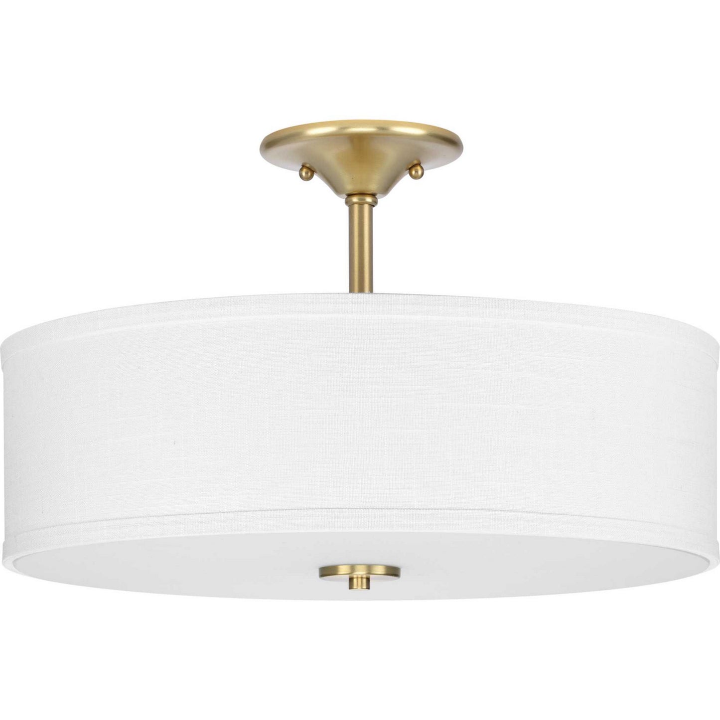 Inspire Three Light Semi-Flush Mount in Satin Brass