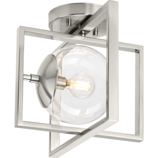 Atwell One Light Semi-Flush Mount in Brushed Nickel