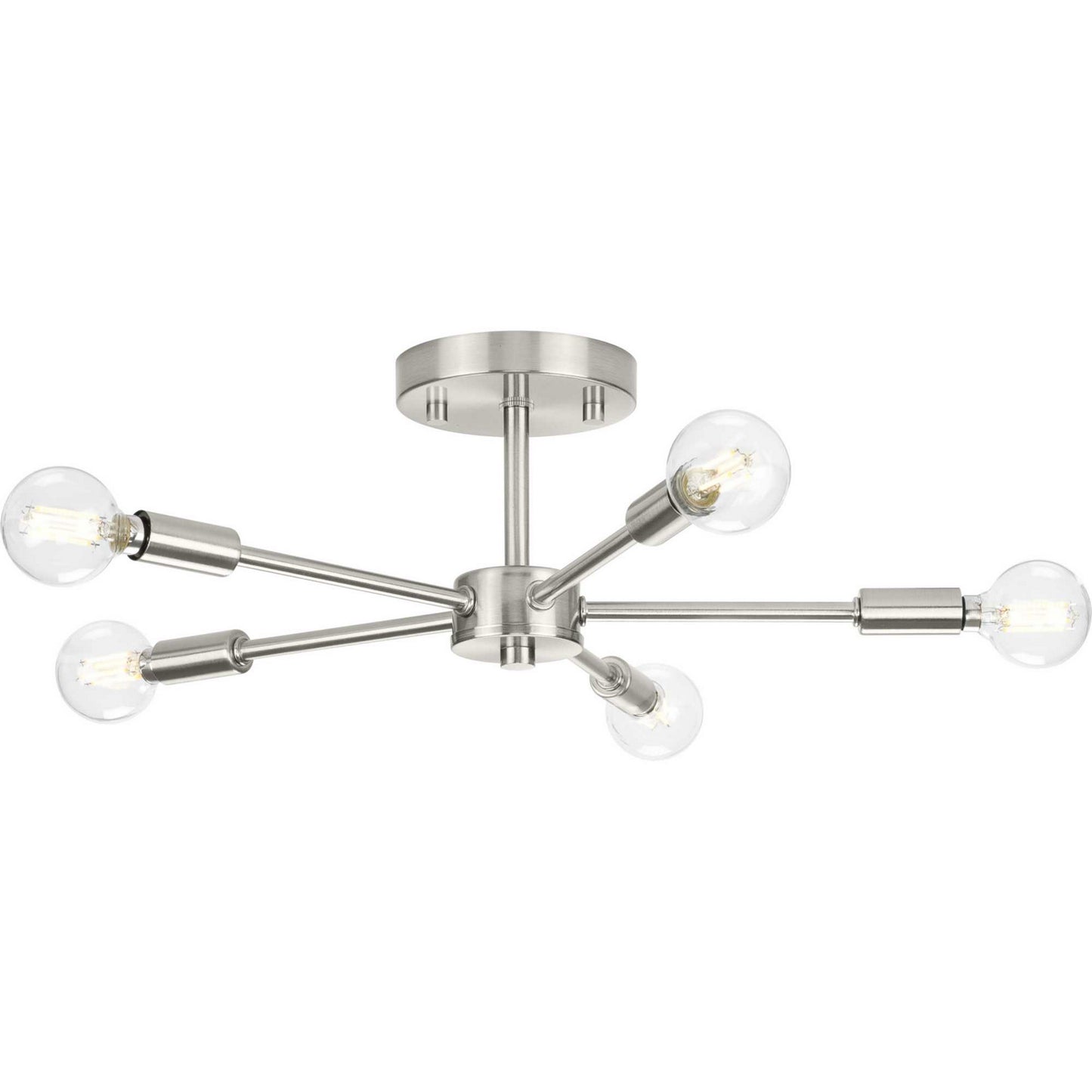 Delayne Five Light Semi-Flush Mount in Brushed Nickel