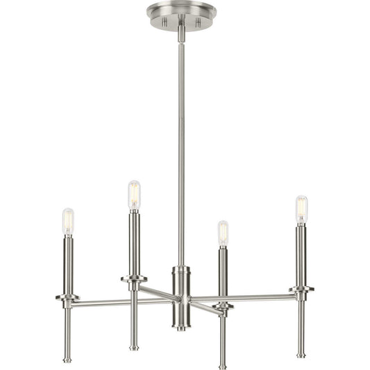Elara Four Light Chandelier in Brushed Nickel