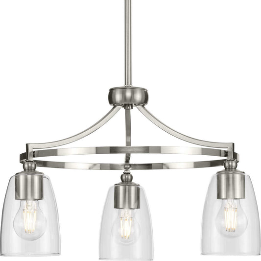 Parkhurst Three Light Chandelier in Brushed Nickel