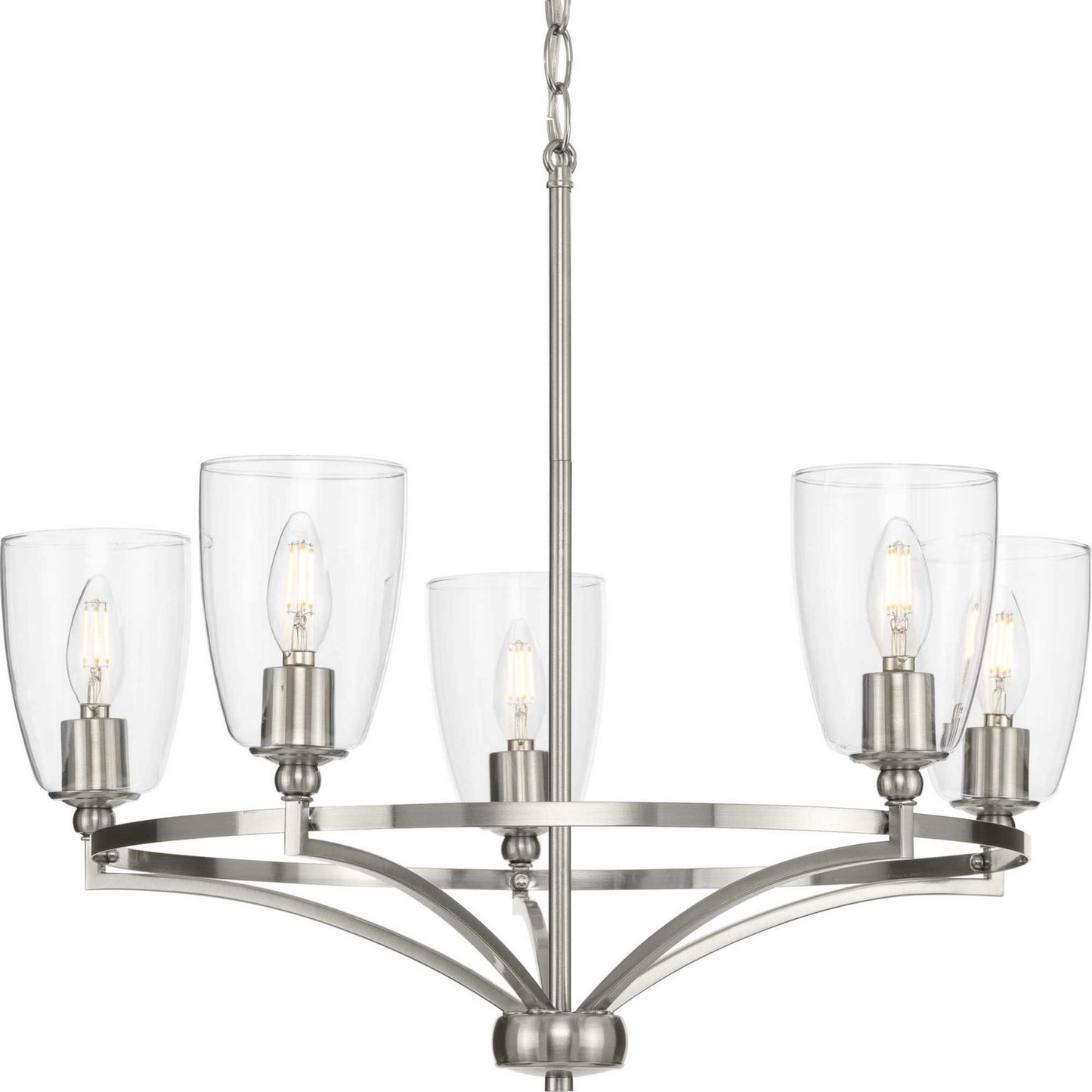 Parkhurst Five Light Chandelier in Brushed Nickel