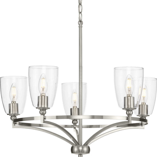 Parkhurst Five Light Chandelier in Brushed Nickel