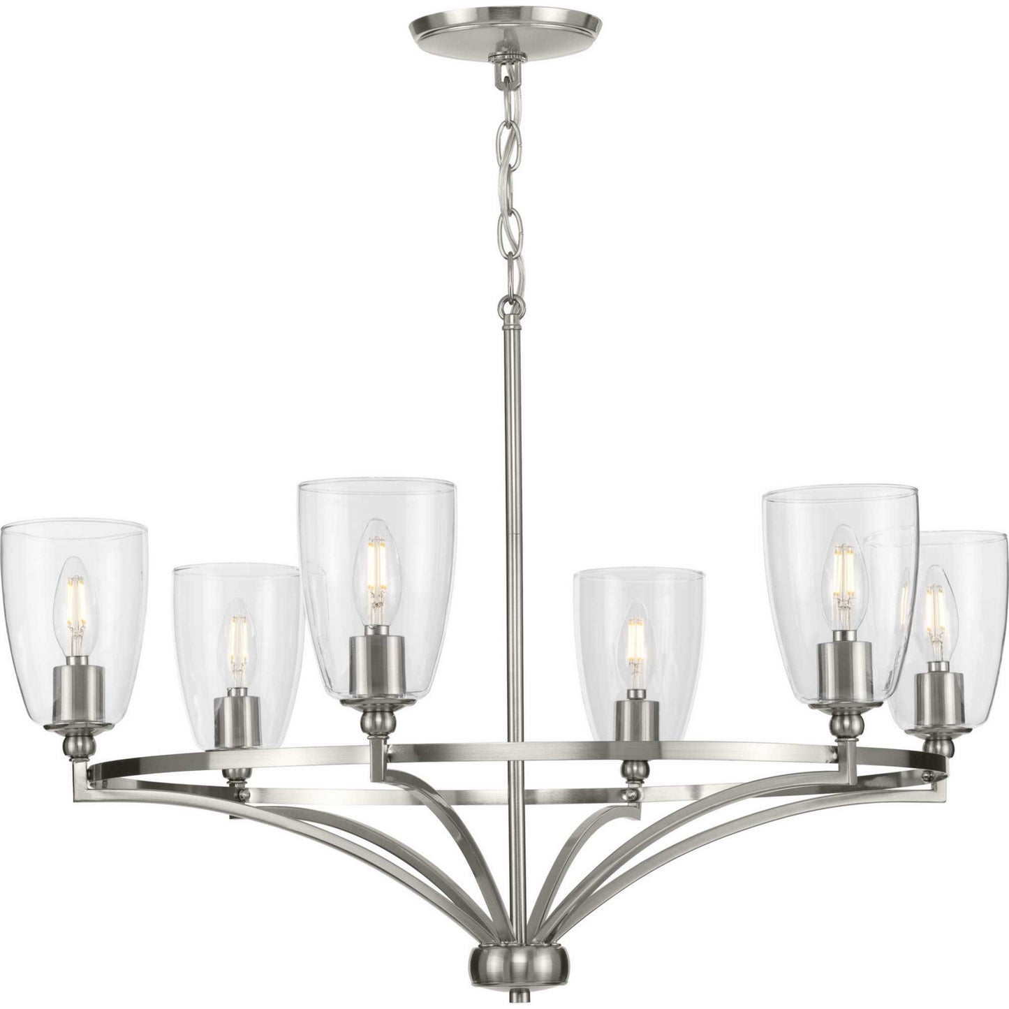 Parkhurst Six Light Chandelier in Brushed Nickel