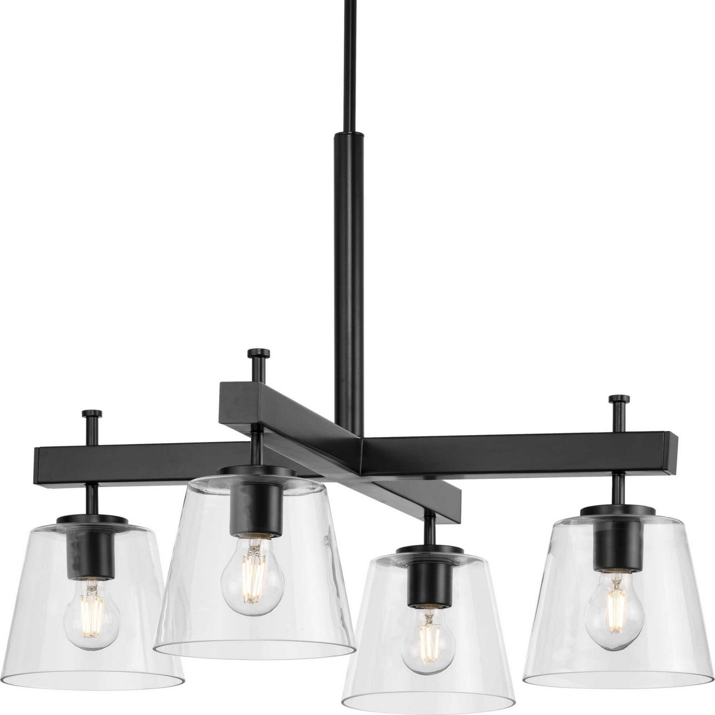 Saffert Four Light Chandelier in Matte Black