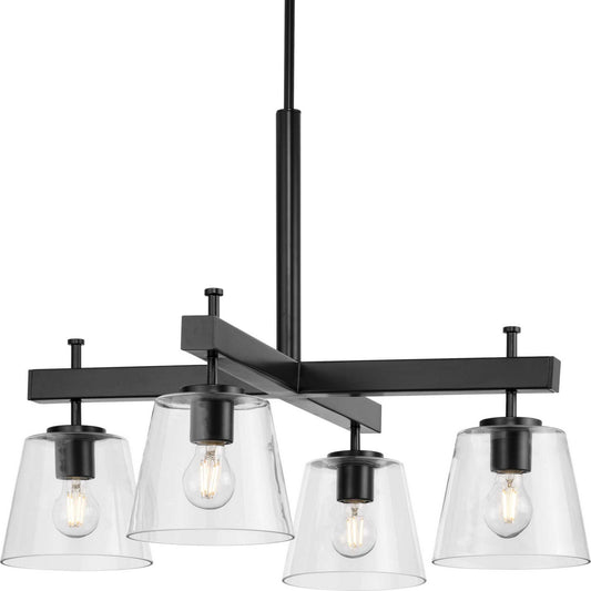 Saffert Four Light Chandelier in Matte Black