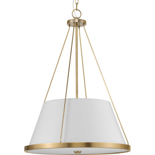Saffert Three Light Pendant in Vintage Brass