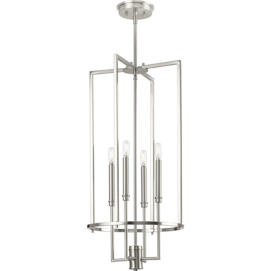 Elara Four Light Foyer Chandelier in Brushed Nickel