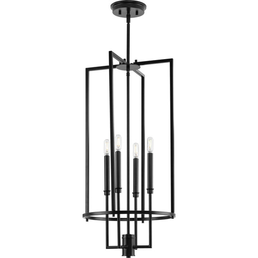 Elara Four Light Foyer Chandelier in Matte Black