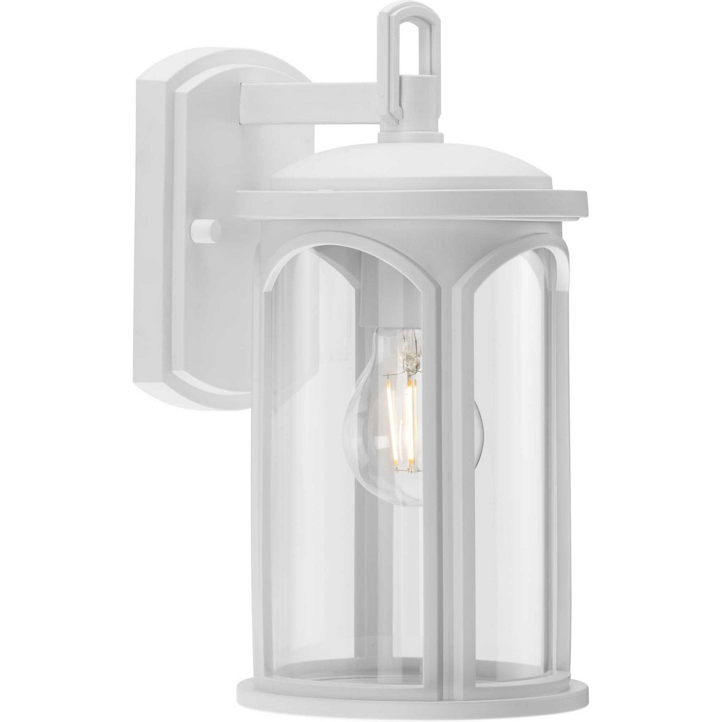 Gables One Light Outdoor Wall Lantern in Satin White