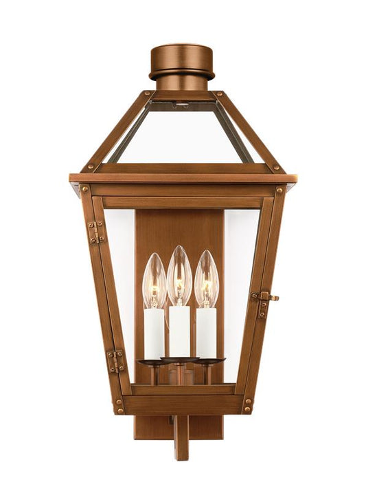 Hyannis Three Light Wall Lantern in Natural Copper