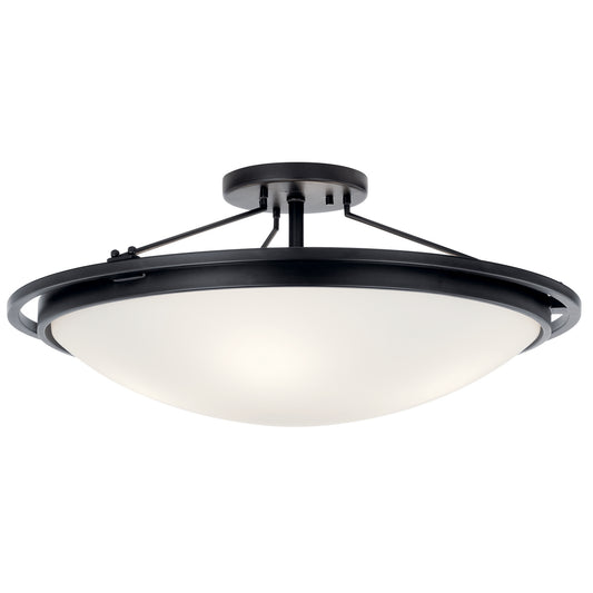 Four Light Semi Flush Mount in Black