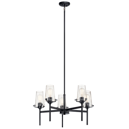 Alton Five Light Chandelier in Black