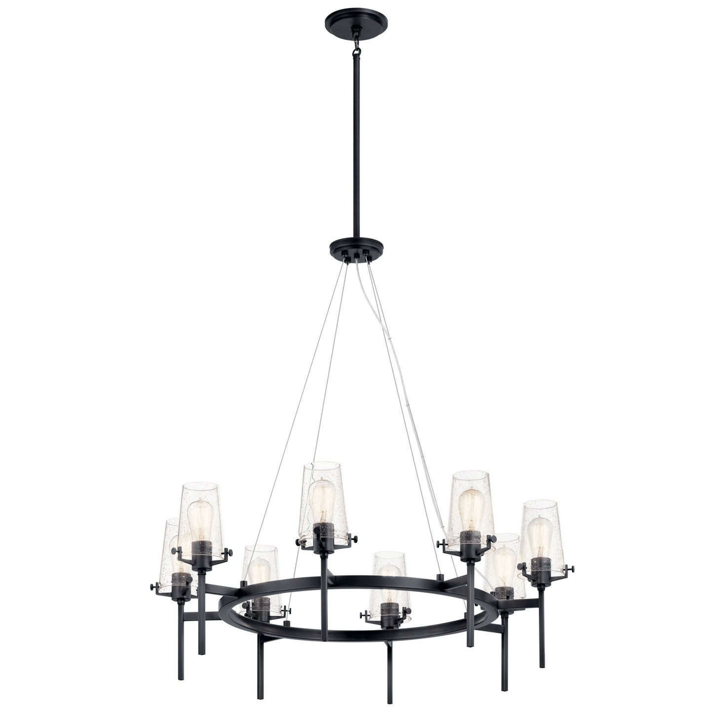 Alton Eight Light Chandelier in Black