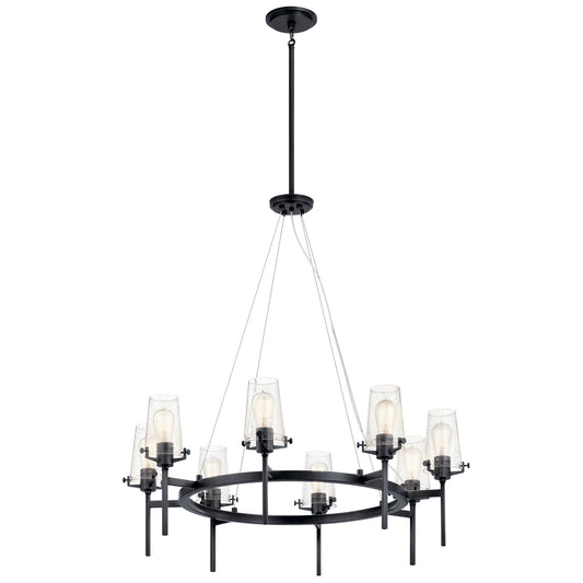 Alton Eight Light Chandelier in Black