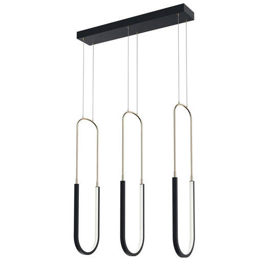 Wayan LED Linear Chandelier in Matte Black