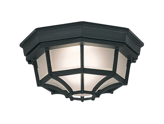 Builder Cast Aluminum One Light Flushmount in Black