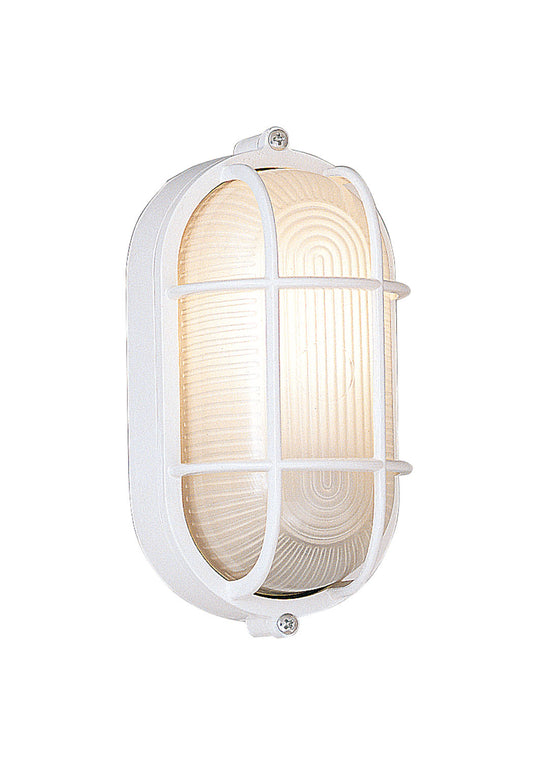 Bulkhead One Light Bulkhead w/Guard in White