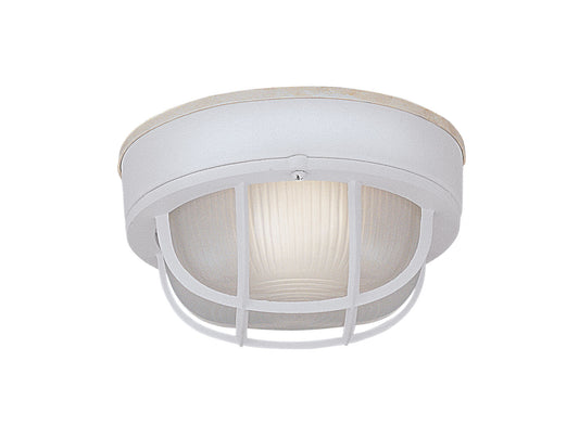 Bulkhead One Light Bulkhead w/Guard in White