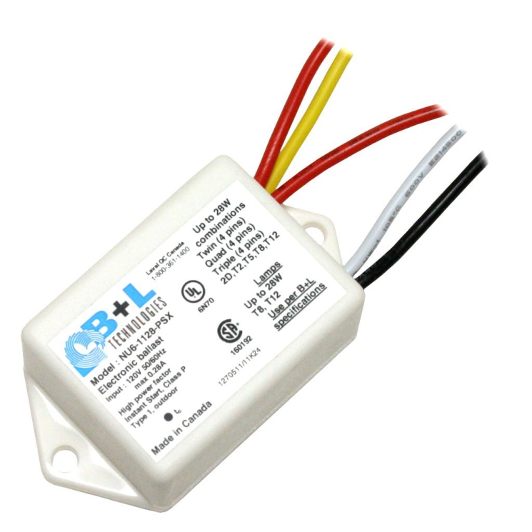 NU6-1128-PSX 120V UPTO 28W 4-PIN CFL SIDE