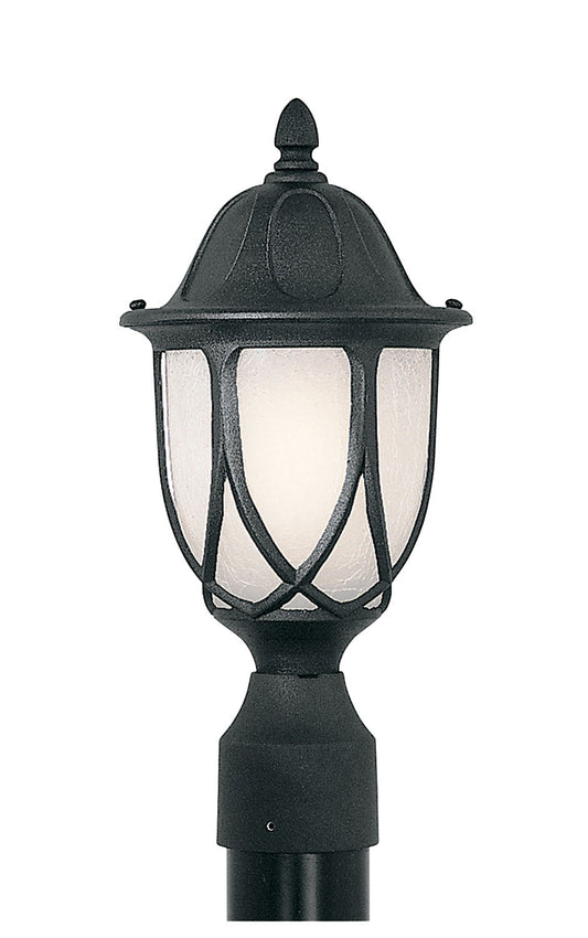 Capella One Light Post Lantern in Black