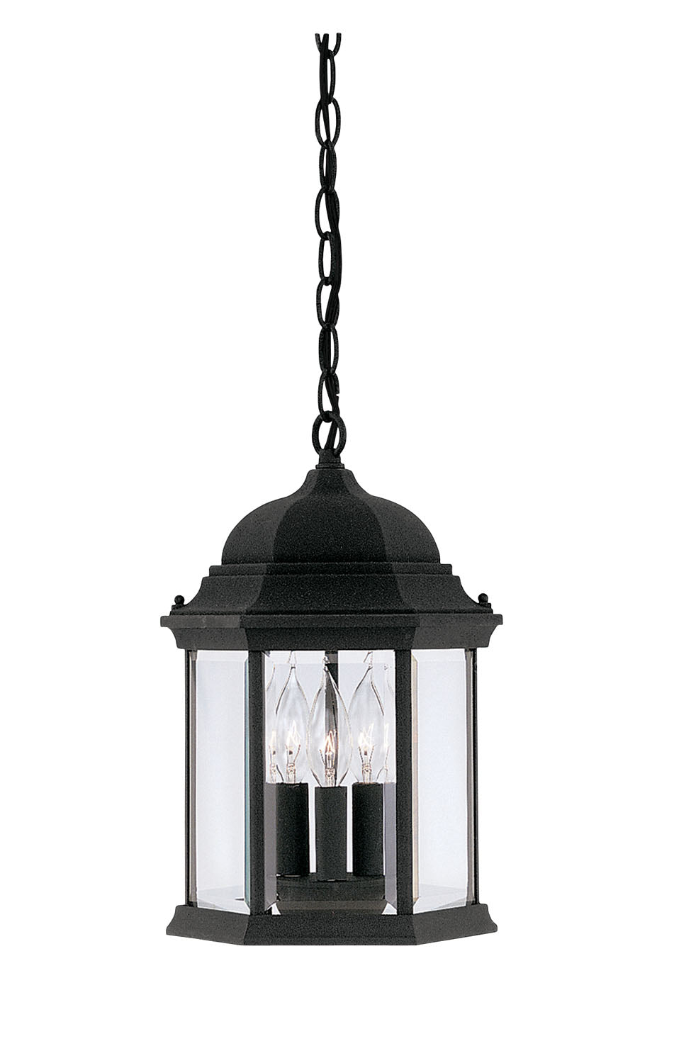Devonshire Three Light Hanging Lantern in Black