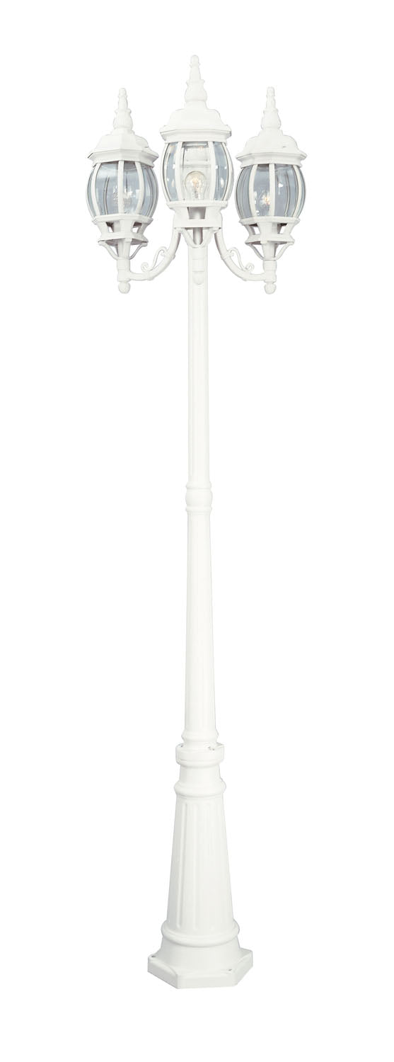 Riviera Three Light Post Lantern in White