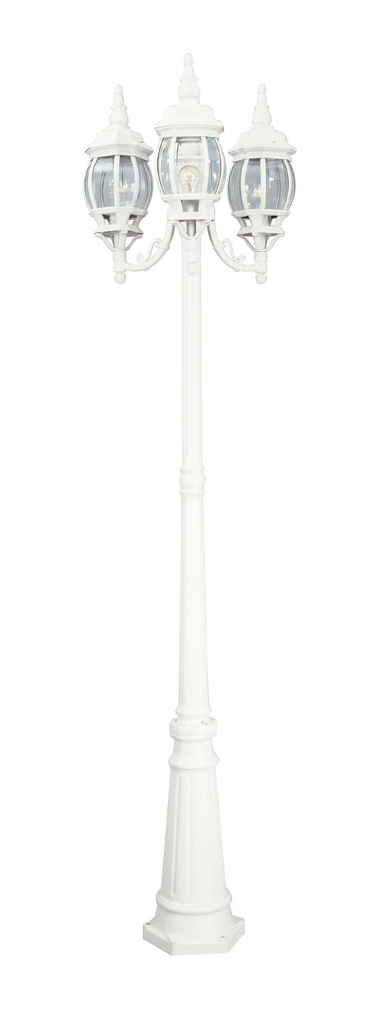 Riviera Three Light Post Lantern in White