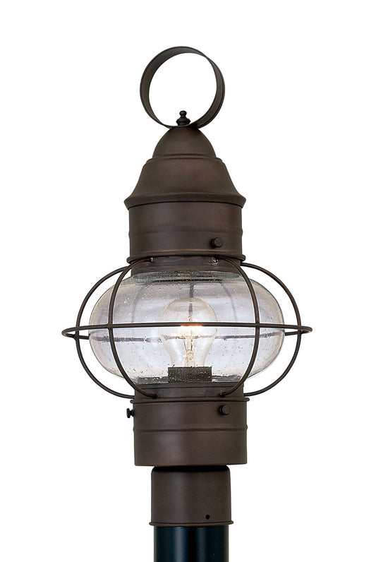 Nantucket One Light Post Lantern in Rustique
