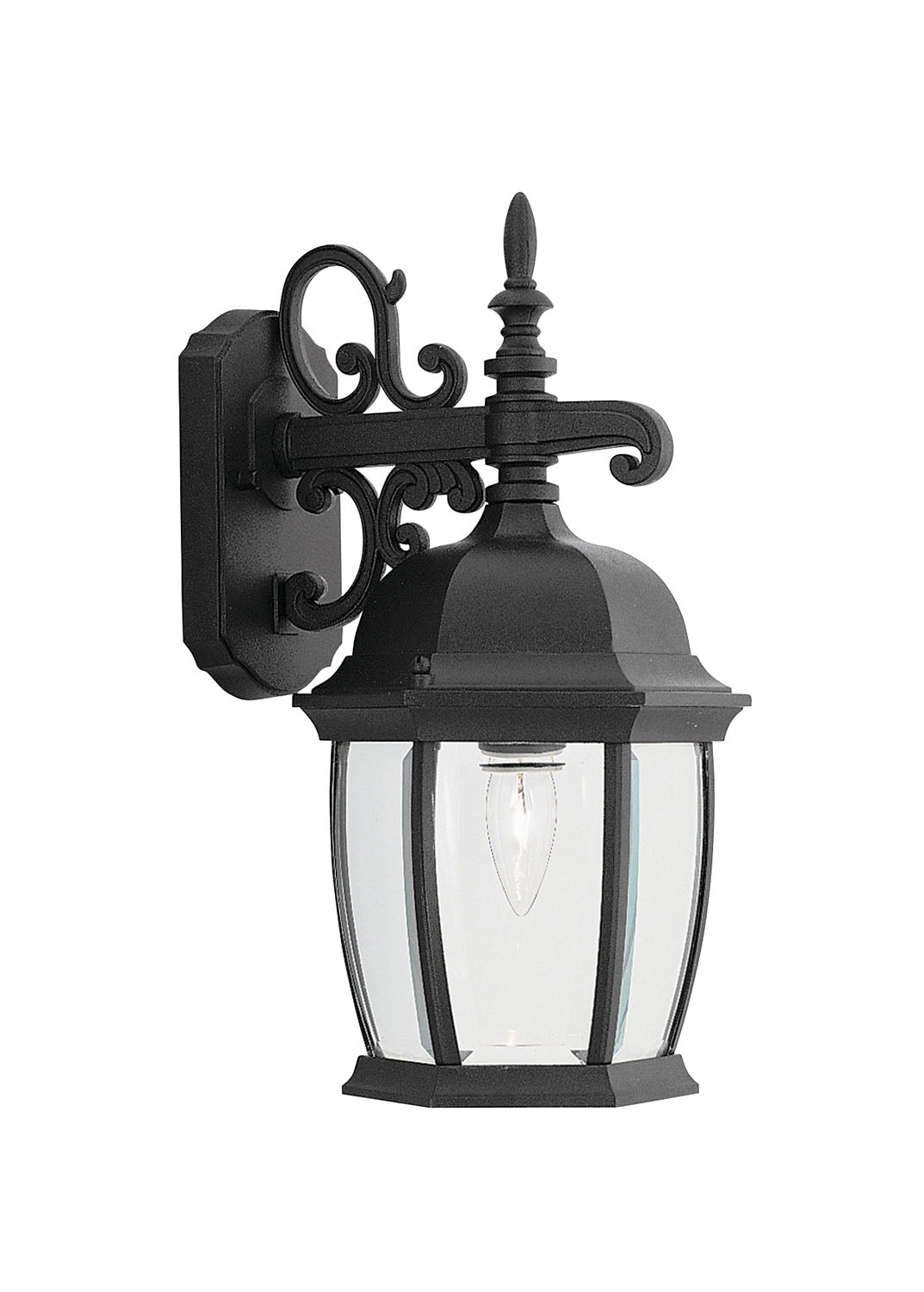 Tiverton One Light Wall Lantern in Black