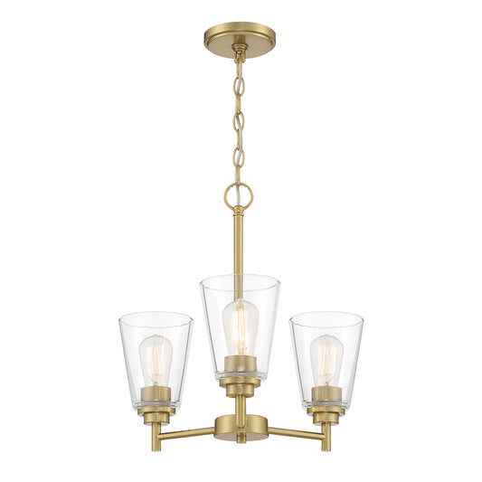 Westin Three Light Chandelier in Brushed Gold