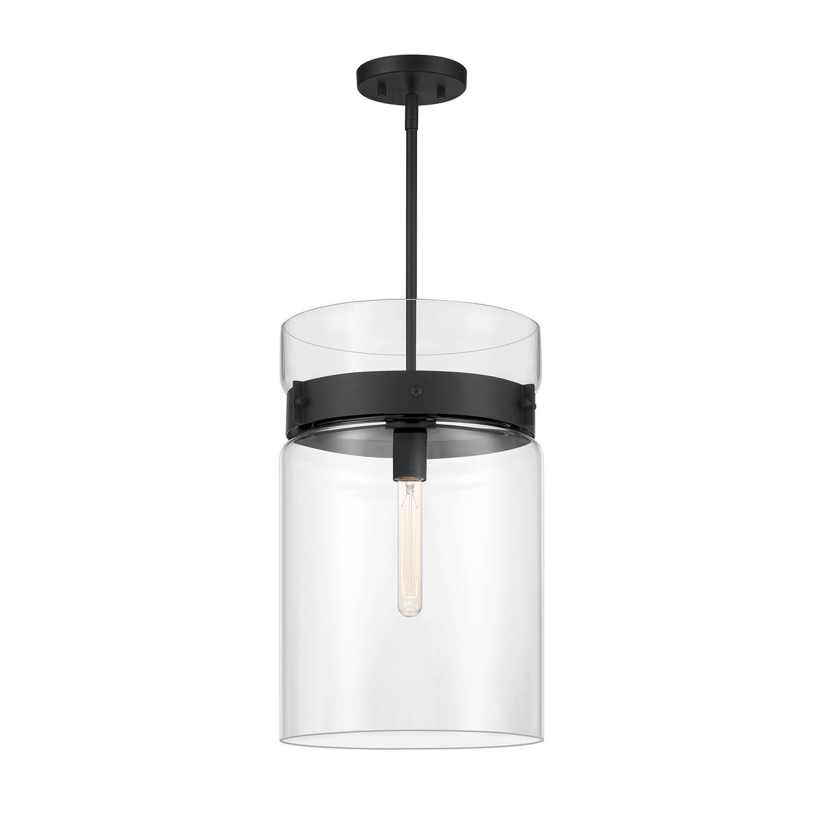 Midnight LA One Light Pendant in Matte Black