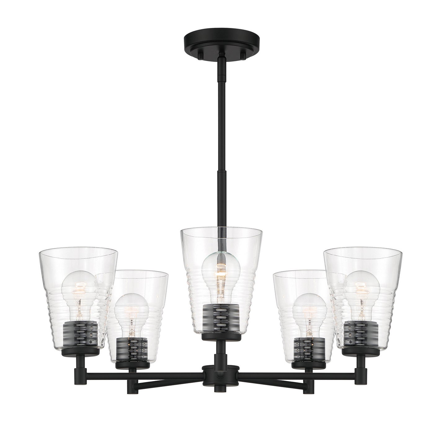 Ingo Five Light Chandelier in Matte Black