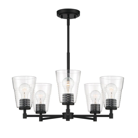 Ingo Five Light Chandelier in Matte Black