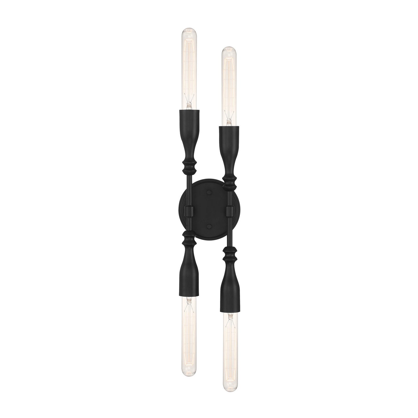 Louise Four Light Vanity in Matte Black