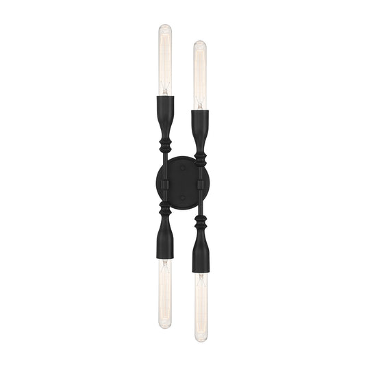 Louise Four Light Vanity in Matte Black