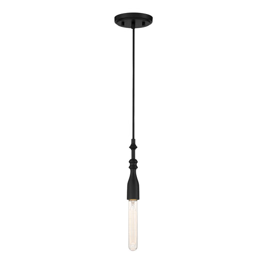 Louise One Light Pendant in Matte Black