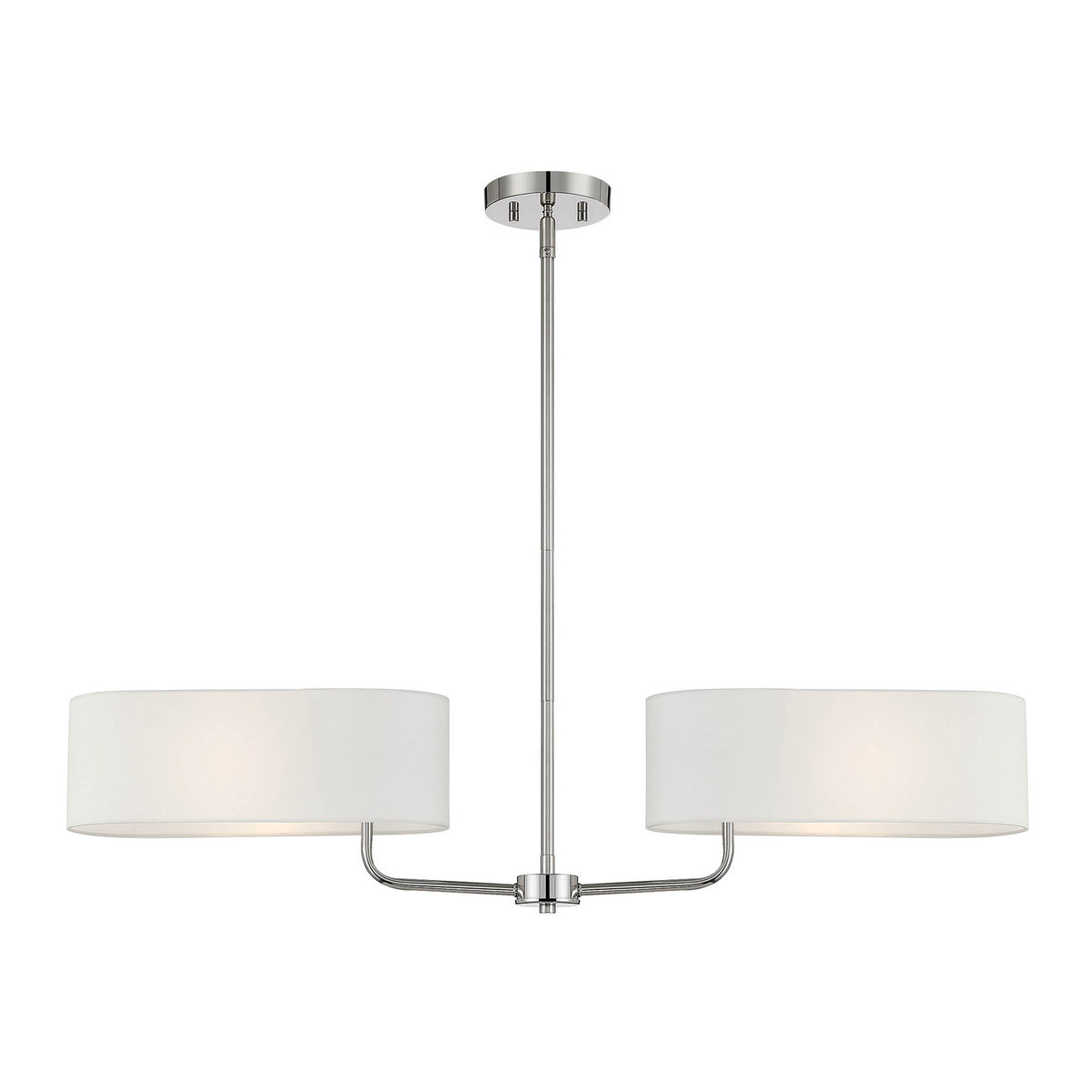 Midtown Two Light Island Pendant in Polished Nickel