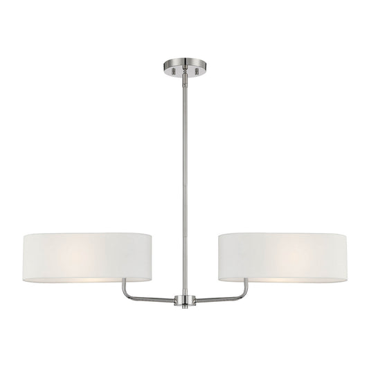 Midtown Two Light Island Pendant in Polished Nickel
