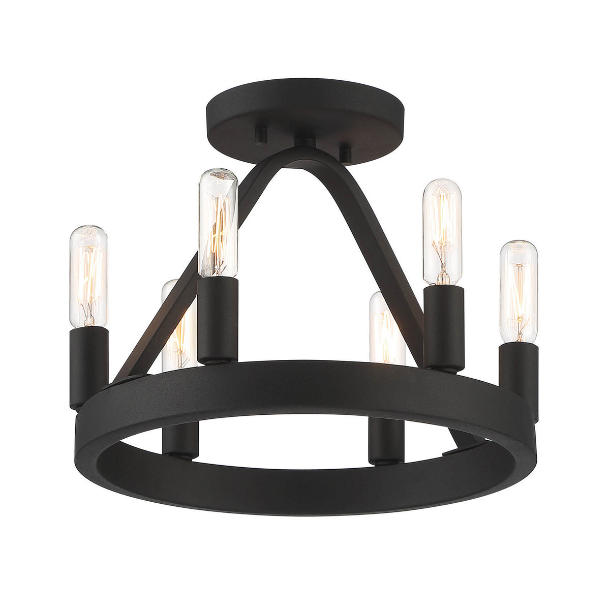 Carousel Six Light Semi Flush Mount in Black