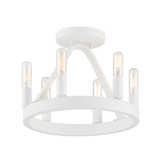 Carousel Six Light Semi Flush Mount in Matte White