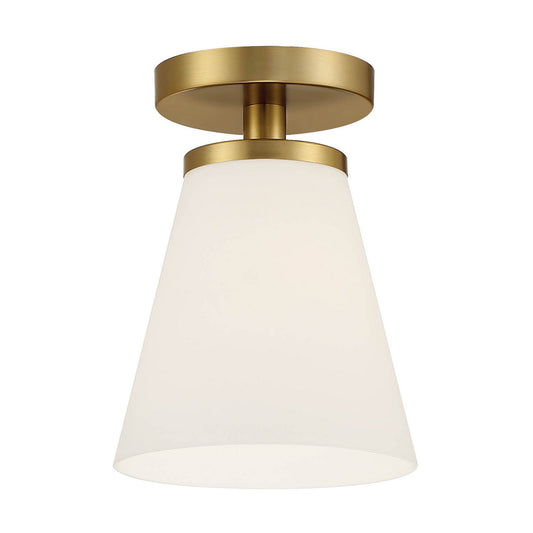 Palmyra One Light Semi Flush Mount in Brushed Gold