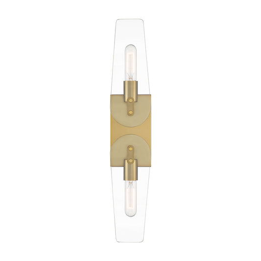 Bergen Beach Two Light Wall Sconce in Brushed Gold