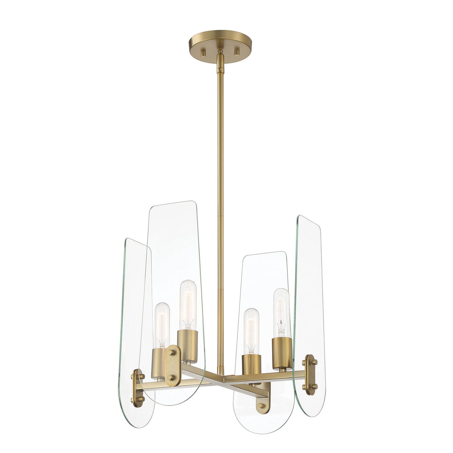 Bergen Beach Four Light Chandelier in Brushed Gold