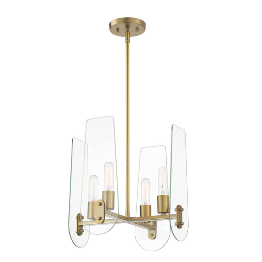 Bergen Beach Four Light Chandelier in Brushed Gold